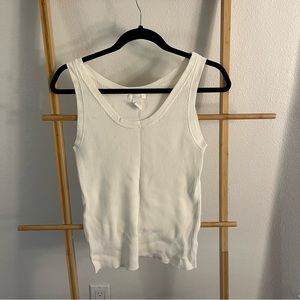 H&M basic white knit top size L gently worn